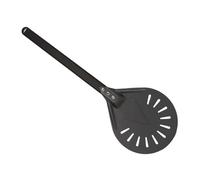 Pala de pizza torn Perfoateated Pizza Peel cuenta con un mango de 40 cm de cabeza redonda que drena la harina de pizza, una espátula de rotación de pizza de mano, una pizza casera Spinner, mango a