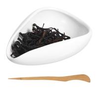 Pala de té retro de porcelana Chahe recipiente de té Juego de agujas de té Granos de café Taza dosificadora Cuchara de té chino Cuchara de té Kongfu Retro Hoja suelta Herramienta de presentación de té