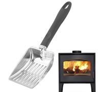 Pala Fireplace - Acero inoxidable Carbón Scoop | Hollow-Out Charcoal Pala para la separación de carbón, limpieza de hoyos de fuego, mantenimiento de la chimenea, Steel Scoop For Wood, Coals & Ash