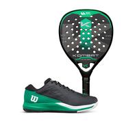 Pala KOMBAT VESUBIO 2025 by MANU MARTIN + Zapatillas WILSON RUSH PRO ACE CLAY Black FW25