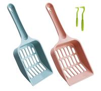 Pala Litiere Gato 2 Piezas Pala de Cama para Gato Pala Profunda Gato Cacho Scoop Excavadora de Plástico Gato Cuchara de Litere Pala Litera Gato para Mascotas con 1 Copa - Chips