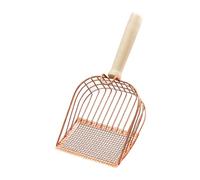 ＡＷＨＡＯ Pala Metálica para Arena de Gatos, Antiadherentes para Arena de Mascotas con Mango de Madera, para Sustrato, para Arena de Gatos, Re, Oro Rosa