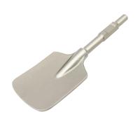 Pala, pala eléctrica de mango largo, martillo cincelador, pala de martillo de 65 A, acero cromado 40 Cr templado, caja de transporte incluida, excavación rápida de suelo duro de hormigón, 44 x 13,5 cm