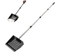 Pala para excrementos de gallina Pala 2 en 1 con Orificios de tamizado para una Limpieza eficiente del gallinero Ajustable para Arena Arena para Gatos y pellets.