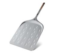 Pala para pizza BURNHARD® perforada, aluminio anodizado, mango de madera de acacia, conexión desmontable, 29 cm & 36 cm, compatible con hornos de pizza TONY & Fat TONY - Pala Deluxe