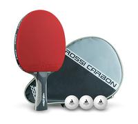 Pala Profesional de Tenis de Mesa JOOLA Rosskopf Carbon, aprobada por la ITTF, para Jugadores avanzados, Incluye Funda y 3 Pelotas