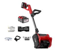 Pala quitanieves eléctrica, quitanieves Plegable con Mango Auxiliar Ajustable, compacta y Ligera para Patio, terraza y Entrada de vehículos (Dos baterías)