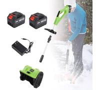 Pala quitanieves inalámbrica con 2 baterías, quitanieves eléctrica Plegable con dirección Ajustable y pértiga telescópica, quitanieves a batería para Caminos Escolares y entradas de vehículos, Color