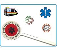 Pala señalizadora Ambo las partes rojas socorro sanitario cruz Esculappio Servicio Ambulanze Art.NSD-Palesca
