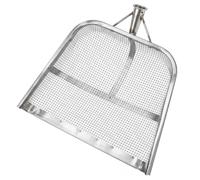 Pala Tamizadora, Pala Tamizadora De Arena De Acero Al Carbono Galvanizado, Recogedor De Excrementos De Pollo con Malla De 6 Mm para Granos, Jardinería, Plata, 18.5x14.17in
