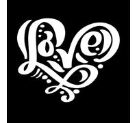 palabra caligráfica amor Pegatinas de pared 41x50.1cm Fácil instalación Blanco