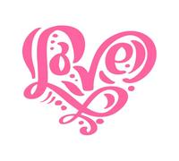 palabra caligráfica amor Pegatinas de pared de vinilo 65.6x80.2cm Removible sin dejar pegamento Rosa