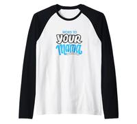 Palabra de Color Azul para tu mamá Gráfico Azul Camiseta Manga Raglan