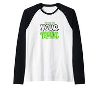 Palabra de Color Verde para tu mamá gráfico Verde Camiseta Manga Raglan