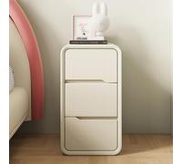 Palabra de noche de madera de crema con 3 cajones estilo minimalista moderno para almacenamiento de dormitorio pequeño fuera de la mesa del extremo blanco para muebles de dormitorio soporte de mesa