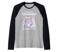 Palabra del día Humor de Gato agotado Camiseta Manga Raglan