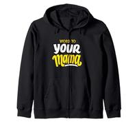 Palabra en Color Dorado del Equipo Universitario para tu mamá: Amarillo Sudadera con Capucha