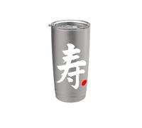Palabra kanji de lengua japonesa "Longevidad" Vaso térmico de acero inoxidable de doble pared