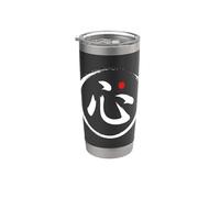 Palabra Kanji en japonés "Corazón" Vaso térmico de acero inoxidable de doble pared