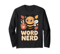 Palabra Nerd Ortografía Abeja Maestro Estudiante Manga Larga