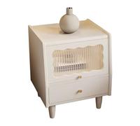 Palabra nocturna con 2 cajones, mesa de noche de madera para dormitorio, mesa auxiliar de cama con manijas de metal, soporte de noche de organizador de almacenamiento, ensamblaje fácil (color: madera