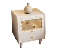 Palabra nocturna con 2 cajones, mesa de noche de madera para dormitorio, mesa auxiliar de cama con manijas de metal, soporte de noche de organizador de almacenamiento, ensamblaje fácil (color: madera