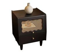 Palabra nocturna con 2 cajones, mesa de noche de madera para dormitorio, mesa auxiliar de cama con manijas de metal, soporte de noche de organizador de almacenamiento, ensamblaje fácil (color: madera