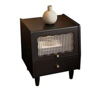 Palabra nocturna con 2 cajones, mesa de noche de madera para dormitorio, mesa auxiliar de cama con manijas de metal, soporte de noche de organizador de almacenamiento, ensamblaje fácil (color: madera