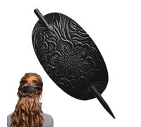 Palabra para el cabello cuero sintético - Barrette piel cabello forma ovalada, soporte cola caballo segura, pasador cabellodecorativo | Clip garra para el cabellopara mujeres largas
