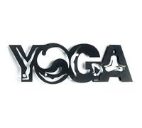 Palabra Yoga. Escultura de metal. Letrero, Arte de Pared, Decoración. Souvenir, Cartel, Póster, meditación y espiritualidad, India, Regalo para Amigos y Parejas