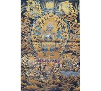 Palabras clave Tapiz budista, tapiz Thangka Bordado de seda Tíbet Tela tibetana Seda Enojado 6 brazos Mahakala Negro Tangka Thangka Mural Fengshui Arte de pared for decoración del hogar Meditación