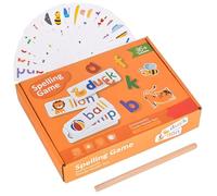 Palabras de la vista Flashcardd - Alfabeto Puzzle | Toy de ortografía para aprender | Bloques de madera Puzzle Brain Teaser | Juego de combinación de letras Aprendizaje motor FINo para preescolar