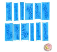 Palabras de pastel de 12pcs sello, sello de fondant de galleta feliz cumpleaños los mejores deseos de aniversario herramientas de decoración de pasteles para el uso de hornear