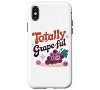 Palabras divertidas de uvas sonrientes Totally Grape-Ful Carcasa para iPhone X/XS