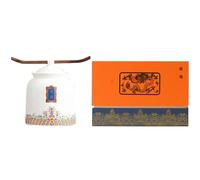 Palace Hat - Latas de té de cerámica Kung Fu selladas, latas de té grandes, color blanco [caja]