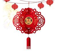 Palace Lantern Spring Festival Auspicious Colgante Lunar Año Nuevo | Farol chino auspicioso dorado con personajes de Fu Lunar, decoración de Año Nuevo, adorno de celebración para festival de