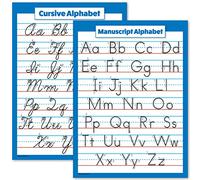 Palace Learning ABC Alphabet - Póster de tabla cursiva y manuscrito, juego de 2 pósteres laminados (laminado, 18 x 24)