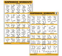 Palace Learning Paquete de 2 pósteres de entrenamiento en suspensión, volumen 1 y 2, tablas de ejercicios laminadas, 18 x 24 pulgadas, vol. 1 y 2