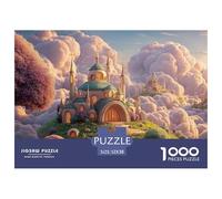 Palace Surrounded by Trees 1000 Piezas Cartón Rompecabezas Magical Castle in Clouds Imposible, Difícil Juego Familiar Puzzle para Niños Pequeños 52x38cm/1000pcs