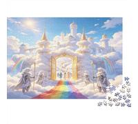 Palacio Celestial de Nubes Puzzle para Adultos Puzzle de 1000 Piezas Camino Arcoíris Relajante Decoración Regalo Familiar 52x38cm/1000pcs