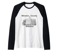 Palacio de Justicia de Alabama del Condado de Winston Camiseta Manga Raglan