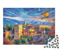 Palacio de la Alhambra Puzzles Entretenimiento Creativo Rompecabezas 1000 Piezas Obra De Arte De Juego De para Adultos Y Niños 52x38cm/1000pcs