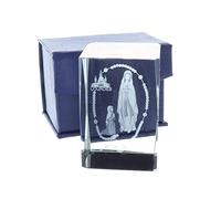 Palacio del Rosario Cristal grabado láser 3D reflejos coloridos, apariencia de Lourdes y rosario 6 cm - Hogar y decoración - Culto cristiano de cristal