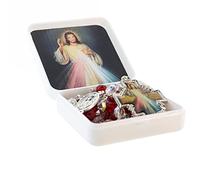 Palacio del Rosario de la Misericordia de Cristal y Medalla Santa Faustina Con Caja - Culto Cristiano en Vidrio