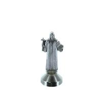 Palacio del Rosario Estatua de San Benito de metal con base magnética de 5 cm - Estatua de los Santos - Culto cristiano de aluminio