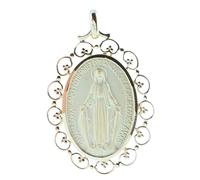 Palacio del Rosario Medalla Virgen Milagrosa chapada en oro de 32 mm torre de encaje - Medalla y cruz chapada en oro - Adoración cristiana chapada en oro