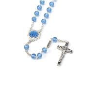 Palacio del Rosario Rosario de San Benito plateado y perlas azules - Rosario de San Benito - Adoración cristiana en resina