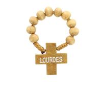 Palacio del Rosario Rosario Dizainero de madera con una cruz de Lourdes - Rosario dizainier - Culto Cristiano de Madera, 5 cm, Madera