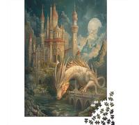 Palacio, dragón Rompecabezas Estilo de Cuento de Hadas Rompecabezas Juego De Habilidad para Toda La Familia 38x26cm/1000pcs