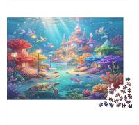 Palacio Fantástico Submarino Puzzle de 1000 Piezas Papel Adultos Mundo Marino Mágico Relajante Decoración Hogar Regalo Familiar 52x38cm/1000pcs